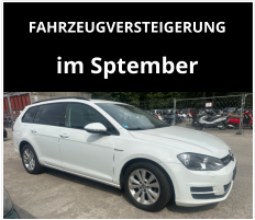 FAHRZEUGVERSTEIGERUNG  im Sptember