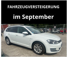 FAHRZEUGVERSTEIGERUNG  im September