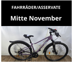 FAHRRÄDER/ASSERVATE  Mitte November